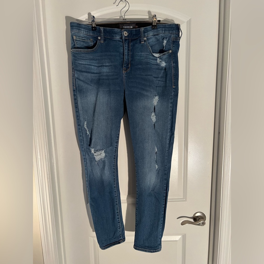 Torrid Sky High Skinny Distressed Jeans